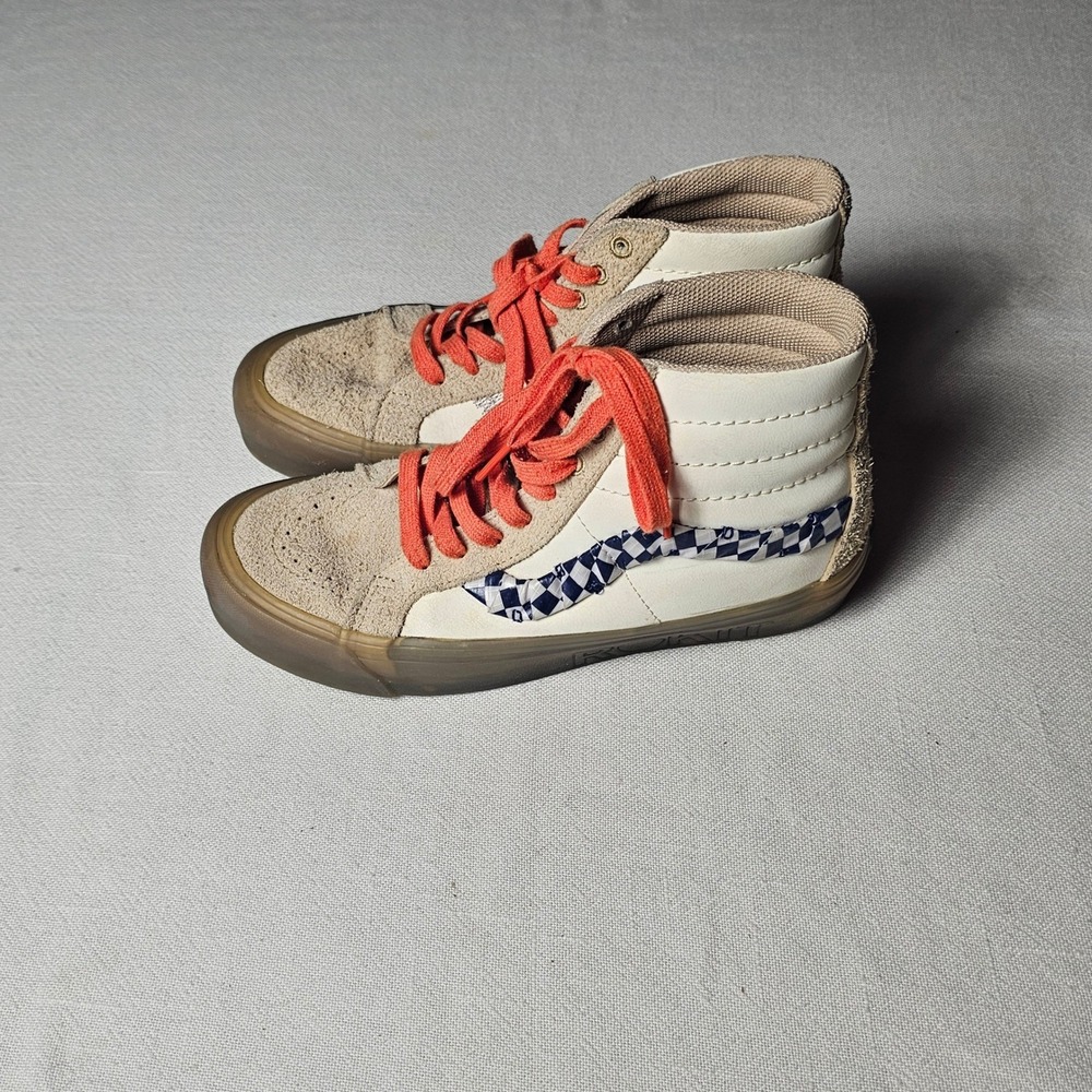 Vans x ROKIT Sk8-Hi Sneakers Cream Tan Orange Mens 7 Womens 8.5 VN0A38GF0BK‎